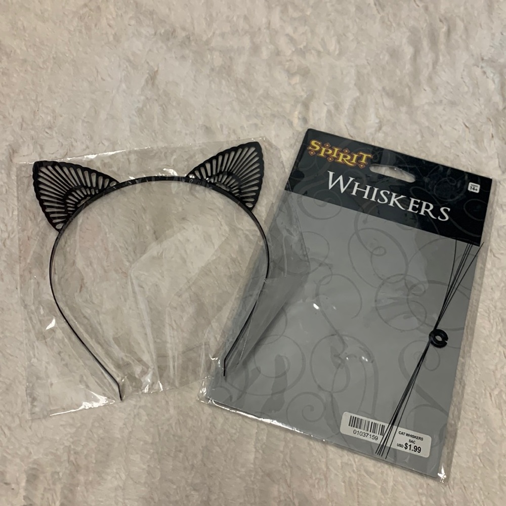 Halloween Metal Cat Ears and Cat Whiskers
